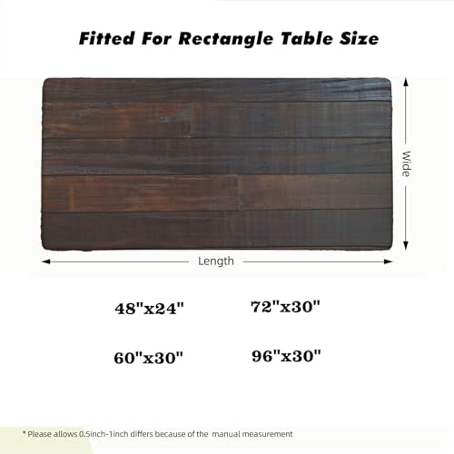Wood Texture Background Rectangle Picnic Fitted Tablecloths, Waterproof Elastic Camping, Wipeable Vinyl Table Cover for Indoor, Outdoor, for 96x30 Inch Rectangular Table, Style 130 - color: Wood Texture -12, size: 96" x 30" (Rectangular)