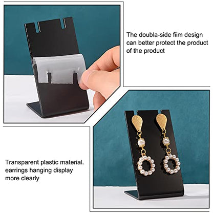 PH PandaHall 10pcs Acrylic Earring Holder Black Earring Display Stands L-shape Ear Organizer Dangling Earring Stands for Earring Necklace Jewelry Shows Retail Photography Props, 1.7x1.4x3 inch - color: Black