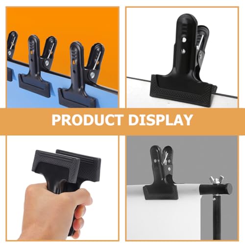 Gadpiparty 4pcs Heavy Duty Photography Backdrop Clips Metal Clamps Black for Studio Background Support and Professional Photo Setup