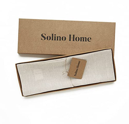 Solino Home Linen Placemats Set of 6 - Light Natural Placemats 14 x 19 Inch - 100% Pure Linen Table Mats for Spring, Summer - Athena - color: 01: Light Natural, size: 14" X 19" (Set of 6)