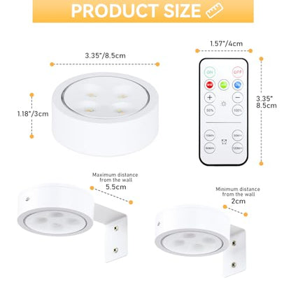 4-Pack Battery Picture Lights, Remote Painting Light for Art Disaplay,Magnetic LED Wall Picture Light, Dimmable & Timer, 3 Lighting Modes Art Display Light for Gallery Dartboard Frame Pictures, White - color: White 4 Pack