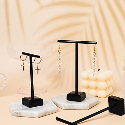 Acrylic Earrings Display Holder T-bar Earrings Stand Holder Tree Stand Countertop Hanging Jewelry Organizer for Necklaces Bracelet - color: Black