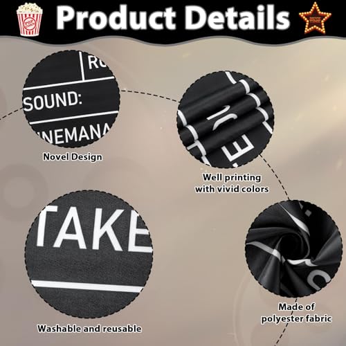 Fabric Movie Night Large Photo Booth Props 39 x 59 Inch Movie Theater Picture Selfie Frame Cinema Photo Frame Background Banner Backdrop for Family Holiday Birthday Baby Shower Party Supplies