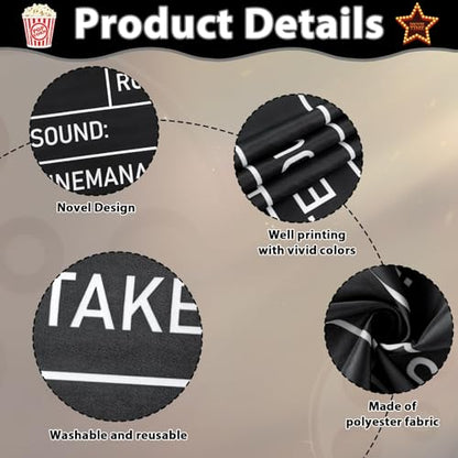 Fabric Movie Night Large Photo Booth Props 39 x 59 Inch Movie Theater Picture Selfie Frame Cinema Photo Frame Background Banner Backdrop for Family Holiday Birthday Baby Shower Party Supplies