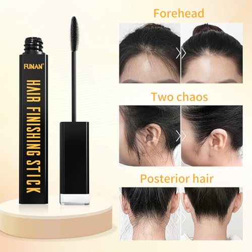 FUNAN Hair Finishing Stick, Flyaway Feel Stick Hair, Small Broken Hairs Finishing Cream, Non-Greasy and Non-Sticky Black（Pack of 4） - size: 0.5 Ounce (Pack of 4)