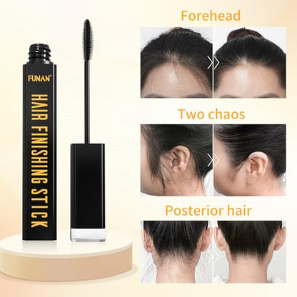 FUNAN Hair Finishing Stick, Flyaway Feel Stick Hair, Small Broken Hairs Finishing Cream, Non-Greasy and Non-Sticky Black（Pack of 4） - size: 0.5 Ounce (Pack of 4)