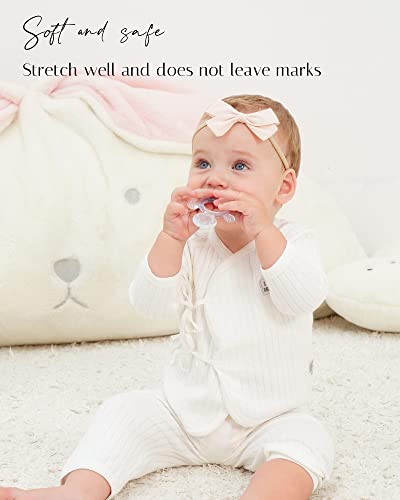 jollybows 30pcs Baby Girls Nylon Hair Bows Headbands Linen Bands Elastic Accessories for Kids Infants Newborn (3-30 PCS Solid Linen) - color: 2- 30PCS baby headbands