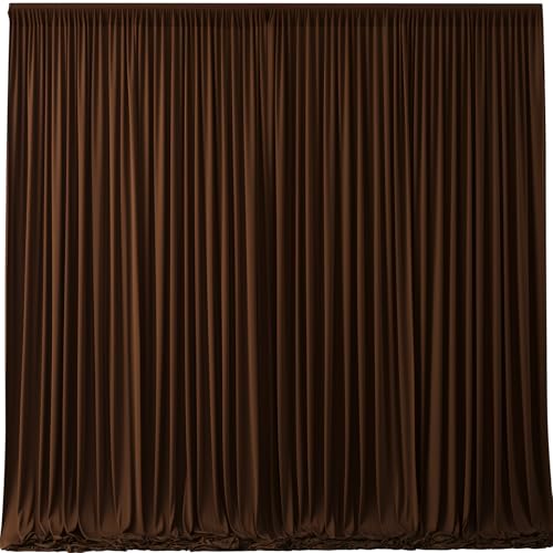 Dark Brown Backdrop Curtains-Wrinkle-Free Polyester Photography Drapes Party Curtain Background for Baby Shower Wedding Decorations- 16 X10FT - color: Dark Brown, size: W4' x H10'(4 panels)