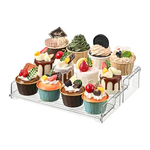 Display Risers, 4 Tier Perfume Organizer Stand，Clear Cupcake Stand Holder，Display Risers for Figures,Cake Shelves Retail (10inch-1pack) - size: 10inch-1pack