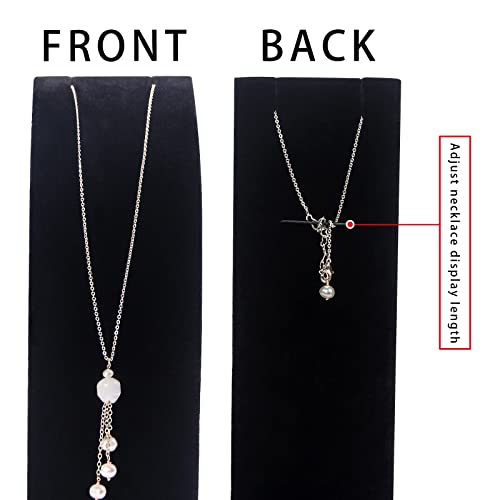 3Pcs/Set Necklace Holder Organizer Velvet Jewelry Display Stand For Selling Pandent Chain Necklace Rack for Show (Black Velvet) - color: Black Velvet