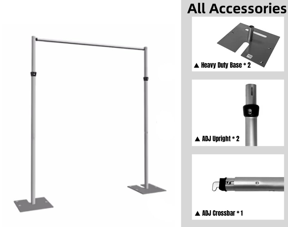 Pipe and Drape Adjustable Uprights, Crossbars,Bases & Hangers - Drape Systems for Backdrops, Trade Shows, Events, Photo Booths and Decorations by CITNAMOR (14' Tall x 10' Wide Kit) - size: 14' Tall X 10' Wide Kit