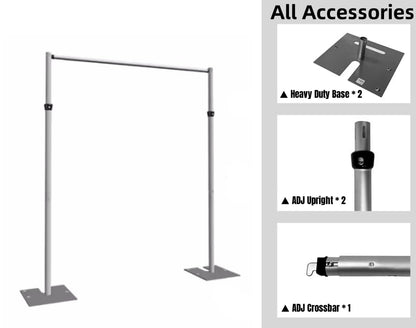 Pipe and Drape Adjustable Uprights, Crossbars,Bases & Hangers - Drape Systems for Backdrops, Trade Shows, Events, Photo Booths and Decorations by CITNAMOR (14' Tall x 10' Wide Kit) - size: 14' Tall X 10' Wide Kit
