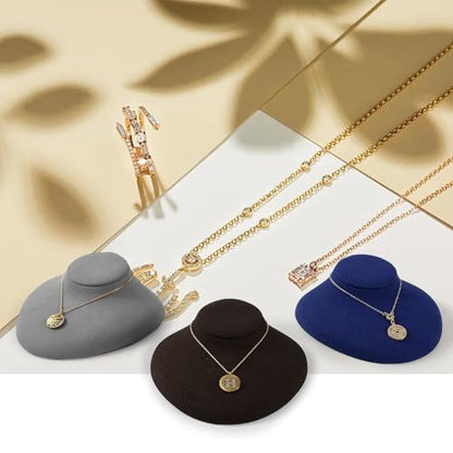 Oirlv Luxury Microfiber Jewelry Bust Necklace Display Bust - color: Grey