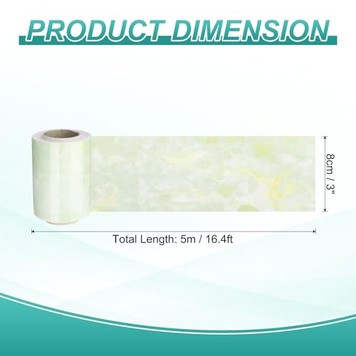 HARFINGTON Wood Grain Wallpaper Border 3" x 16.4ft PVC Self-Adhesive Textured Frame Sticker Waterproof Wall Decorative Wallpaper for Floor Door Table Cabinets Desk, Agate Green - color: Agate Green, size: 3" x 16.4ft