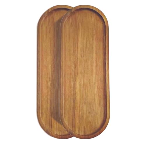 Wood Serving Trays Charcuterie Boards Oval Wooden Plates Wood Serving Platter Cheese Dinner Plates Bulk for Dessert Snack Bread Fruit Appetizer Dishes (11.5x4Inch*2Pack) - size: 11.5" x 4"_2 Pack