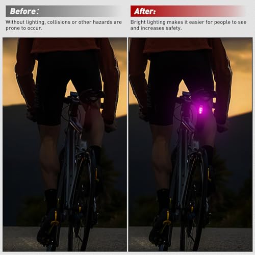 Nilight LED Safety Light 4PCS Pink Marine Navigation Bike Tail Lights Three Modes Waterproof Reflective Gear Clip On Flash Strobe Indicator Lamp for Night Boating Fishing Cycling Jogging - color: 3LED Safety Light-Pink
