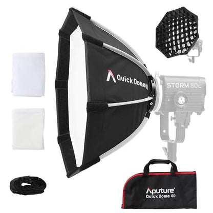 Aputure Quick Dome 40 Softbox,40cm(16inch) Circular Octagonal Quick Release Softbox,Designed for Aputure Storm 80c