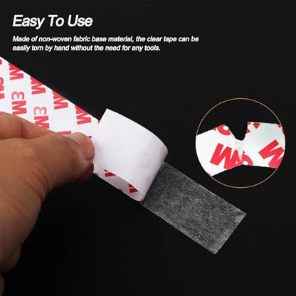 Double Sided Tape Thin, 1in x 82ft Removable Mounting Tape, Poster Picture Hanging Strips, Clear Wall Sticky for Hanging, Scrapbook Stickers, No Damage Wall Adhesive for Festival Decoration