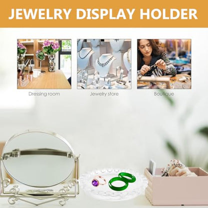 Angoily Glass Pearl Beaded Jewelry Jewelry Tray Small Decorative Ring Holder Photography Prop for Vanity and Desk