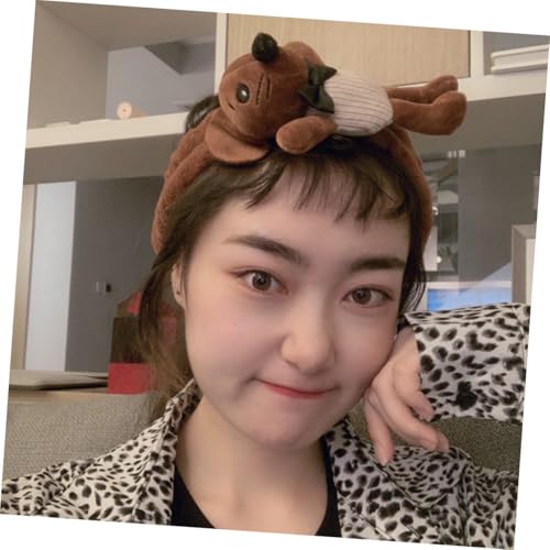 Abaodam Lovely Cartoon Animal Hairband for Women, Washing Face Makeup Headband Mouse Design, Soft Skincare Hairband Props for Birthday Photography and Daily Use