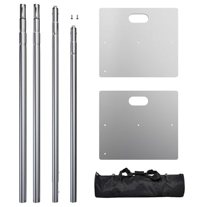 TOCRETOARE Heavy Duty Backdrop Stand, 8x10ft Pipe and Drape Backdrop Stand Kit with Adjustable Telescopic Poles Frame and Metal Base, Background Holder for Parties Wedding Birthday Photography - size: 8x10FT-without Upgrade Clip on