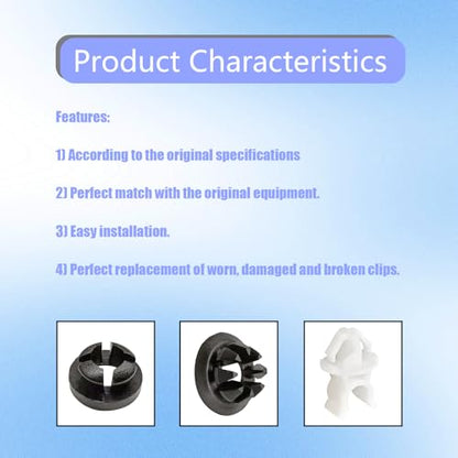 3Pieces Car Hood Support Prop Rod Holder Clip, Black White Hood Rod Grommet Clips for Most Car Bracket Decorative Clip 91503-SS0-003 91604-SD2-013