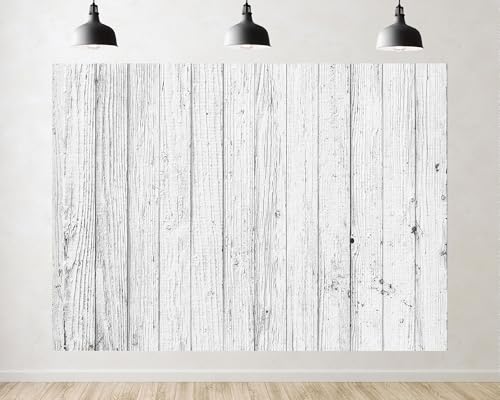 Trykid 10x8ft White Wood Plank Backdrop Minimalist Clean Bright Tone Photography Background Scandinavian Decor Tapestry Party Decoration Photo Studio Prop Fabric - size: 10x8ft