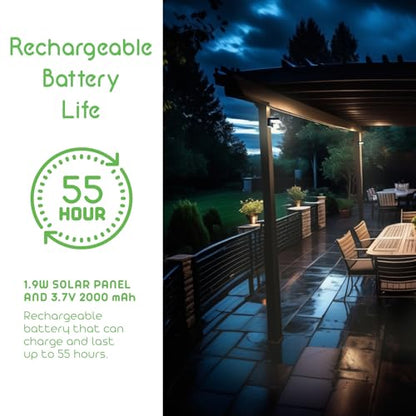 Square Solar Wall Lights - Solar Powered Wall Lamps - LED Lights - PIR Sensor & Two Lighting Modes - Rechargeable Battery Lasts Up to 55 Hours - 3000K - IP44 Weather Resistant - 2 Pack - size: 2 Pack Wall Lights