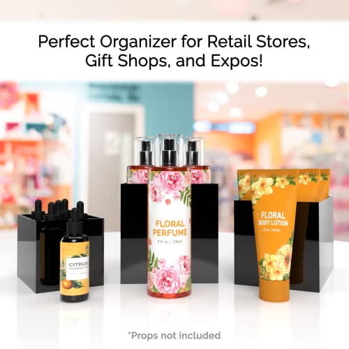 2 Pack Acrylic Display Riser Boxes 3 Piece No Lid Black Retail Product Riser 4", 5", 6" High Multi Level One Open Side Merchandise Storage Box POP Showcase by Marketing Holders - size: Set of 3 Black