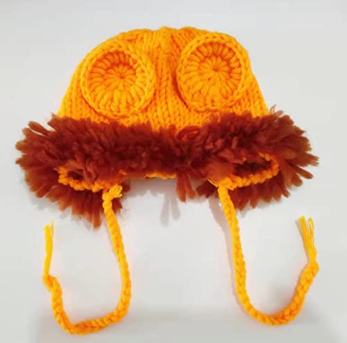 JIAHG Newborn Baby Photography Props Crochet Knitted Outfit Cute Dinosaur Hat & Pants Boys Girls Photoshoot Halloween Costume - color: Yellow Lion