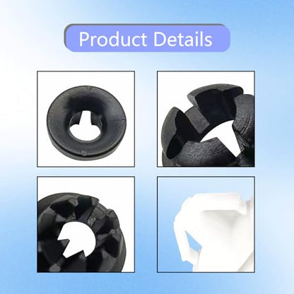 3Pieces Car Hood Support Prop Rod Holder Clip, Black White Hood Rod Grommet Clips for Most Car Bracket Decorative Clip 91503-SS0-003 91604-SD2-013