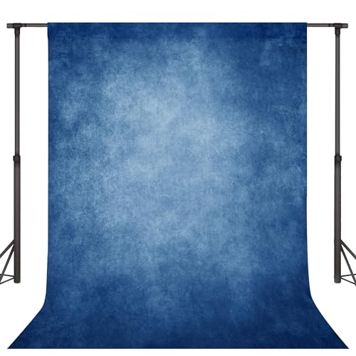 Dark Blue Gradient Photography Backdrop 6x8 FT Retro Abstract Textured Backdrops Professional Pictures Portrait Solid Color Background Party Photoshoot Banner Decoration Photo Booth Prop - color: Dark Blue, size: 6x8 FT