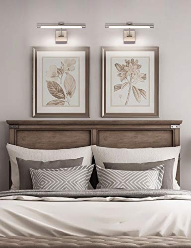 Joosenhouse Single Arm LED Picture Lights 16.53 Inch, Full Metal Artwork Lamp with Rotatable Sconces Lamp Head, 7W (45W Eqv.), Hardwired Connection, 3000K Warm White 560Lm, Brushed Nickel Finish… - color: Nickel, size: Non-Dimmable 16.53" Long