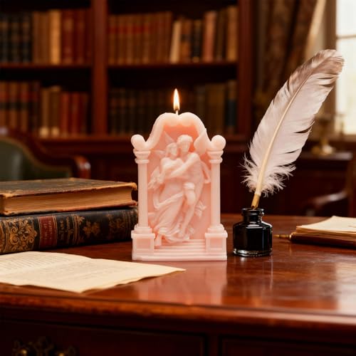 Hugging Angel Shaped Scented Candle,125G Aesthetic Handmade Soy Wax Aroma Decorative Art Candle for Table Photo Prop Valentine's Day Wedding Birthday,Prefect Gift for Meditation Stress (Pink)