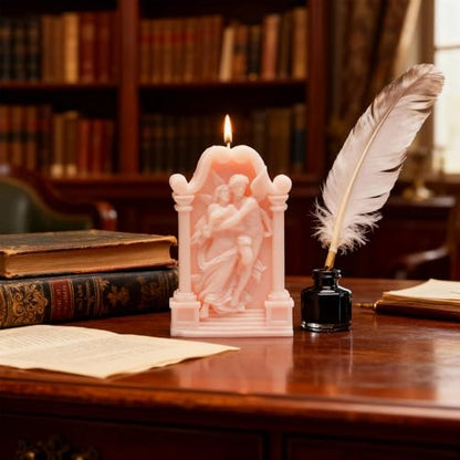 Hugging Angel Shaped Scented Candle,125G Aesthetic Handmade Soy Wax Aroma Decorative Art Candle for Table Photo Prop Valentine's Day Wedding Birthday,Prefect Gift for Meditation Stress (Pink)