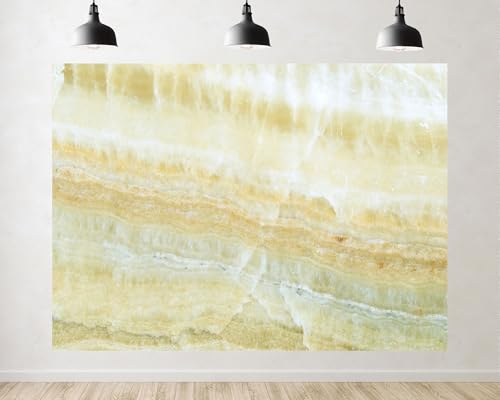Trykid 15x8ft Yellow White Onyx Marble Backdrop Textured Natural Stone Surface Photography Background Elegant Interior Themed Party Decoration Tapestry Photo Booth Prop Fabric - size: 15x8ft