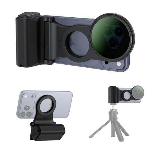 KIWIFOTOS Magnetic Phone Camera Grip with 67mm Camera Lens Filter Adapter for iPhone 17 16 15 14 Pro Max Photography UV ND CPL Phone Lens Adapter(67mm Filters not Included) - color: Filter Adapter Kit for iPhone 17 Pro Max
