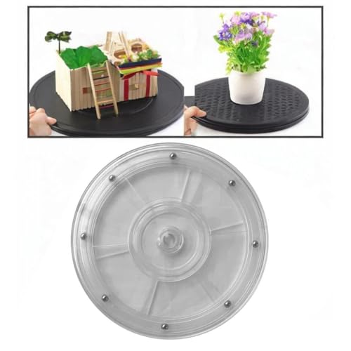 360 Degree Rotating Display Stand for Photos and Props with Acrylic Base for Various Settings, Clear - color: Clear