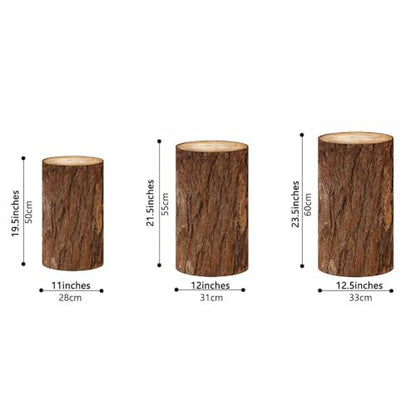 NIVIUS PHOTO Simulated Tree Stump Spandex Pillar Cover for Metal Cylinder Pedestal Stands - 3 Pieces - Covers Only, Stands are not Included (NO-235) - color: No-235