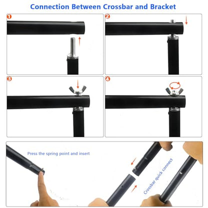 10x7 ft Adjustable Photo Backdrop Stand, Heavy-Duty Background Support System with Carry Bag & Clamps for Photography, Wedding, Party, Projector Screen, Studio Shoots