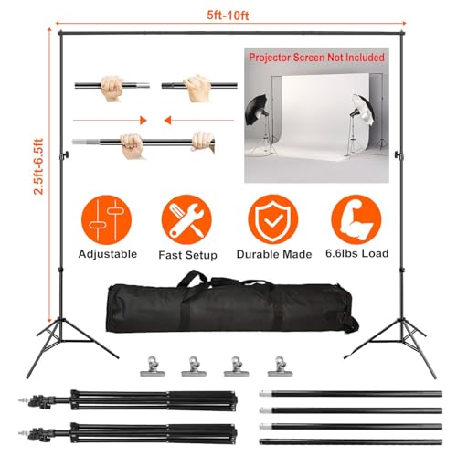 iMounTEK Backdrop Stand for Party, 6.5 * 9.84 ft Photographic Studio Photo Backgrounds Adjustable Photo Backdrop Stand Kits with a Carrying Bag Photo Backdrop Stand for Photography/Wedding - color: Black