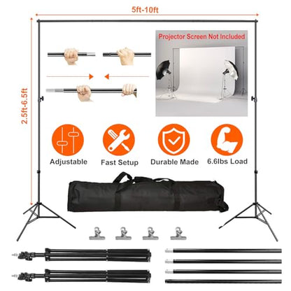iMounTEK Backdrop Stand for Party, 6.5 * 9.84 ft Photographic Studio Photo Backgrounds Adjustable Photo Backdrop Stand Kits with a Carrying Bag Photo Backdrop Stand for Photography/Wedding - color: Black