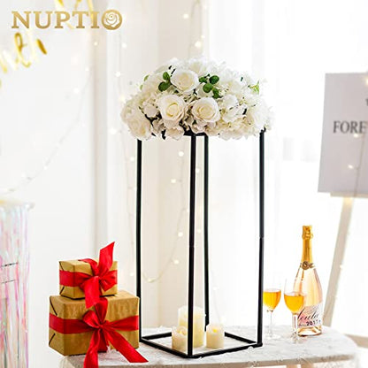 Nuptio Black Vases - 2 Pcs, 23.6 Inch Tall, For Wedding & Home Centerpieces - color: Black, size: 23.6 inch - 2 PCS