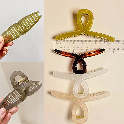 Big Hair Claw Clips - Butterfly Hair Accessories for Women and Girls with Long, Thick Hair - Large 5.1 Jelly Clips, 4 Pcs, Mother's Day Gifts - color: JellyHairClips4