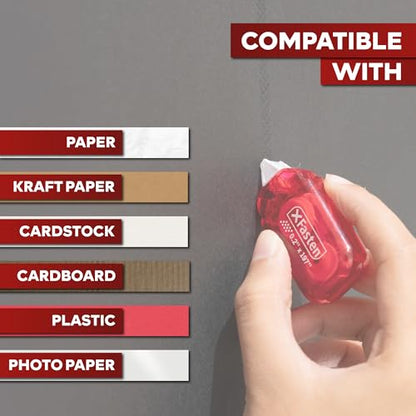 Mini Japan Dots Adhesive Roller .20-Inx197-In (985” Total) 8-Pack, Red Scrapbook Adhesive Tape Glue Roller Runner, Photo Tape for Scrapbooking-XFasten - color: Red Shell, Clear Tape, size: 8-Pack Japan Dots (131 Feet Total)