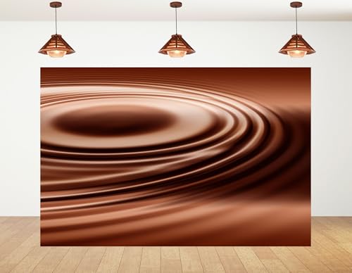 6x4ft Swirling Melted Chocolate Backdrop Smooth Rich Brown Liquid with Glossy Texture Photography Background for Dessert Baking Themed Party Decorations Banner Photo Booth Props - size: 6x4ft