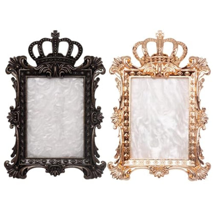 2 Pcs Nail Art Palette, Nail Art Painting Mixed Color Palettes Crown Nail Holder Retro Nail Art Display Board, Nail Art Display Tools Photography Props - color: Bronze Glod/Two Pieces
