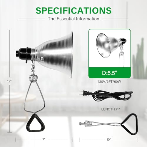Simple Deluxe 4-Pack Clamp Lamp Light with 5.5 Inch Aluminum Reflector up to 60 Watt E26 (no Bulb Included), 6 Feet Cord - size: 5.5 Inch (60 Watts), style: 4-Pack