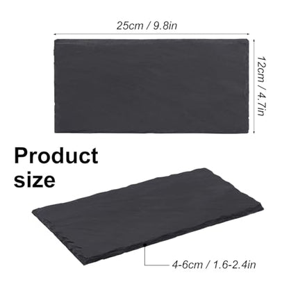 10 Pack 10 x 4.72 Inch Slate Cheese Boards, Black Rectangle Slate Charcuterie Boards, Natural Charcuterie Stone Plates for Parties, Gifts, and Special Events, Cheese, Sushi, Food. - size: 10 Pack 10 x 4.72 Inch