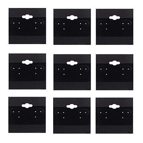 The Display Guys 100-pc Jewelry Display Hanging Earring Cards (Black Flocked Velvet, 2 x 2) Fit 3 Pairs - color: Black Velvet, size: 2" X 2"